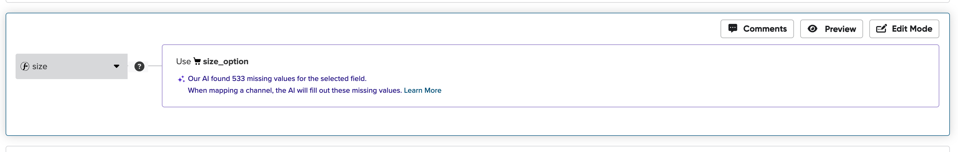DataFeedWatch AI detecting and filling missing attribute values